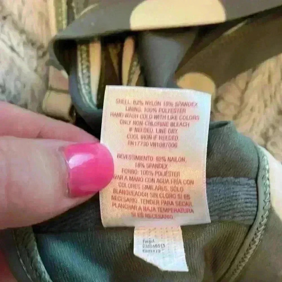 Scoop Neck Bikini Top Green and White‎ Polka Dots size small - Picture 5 of 5